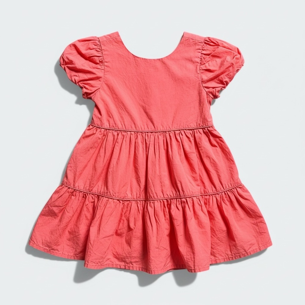 Cynthia Rowley Girls Coral Tiered Dress Size 5 Cottagecore Classic